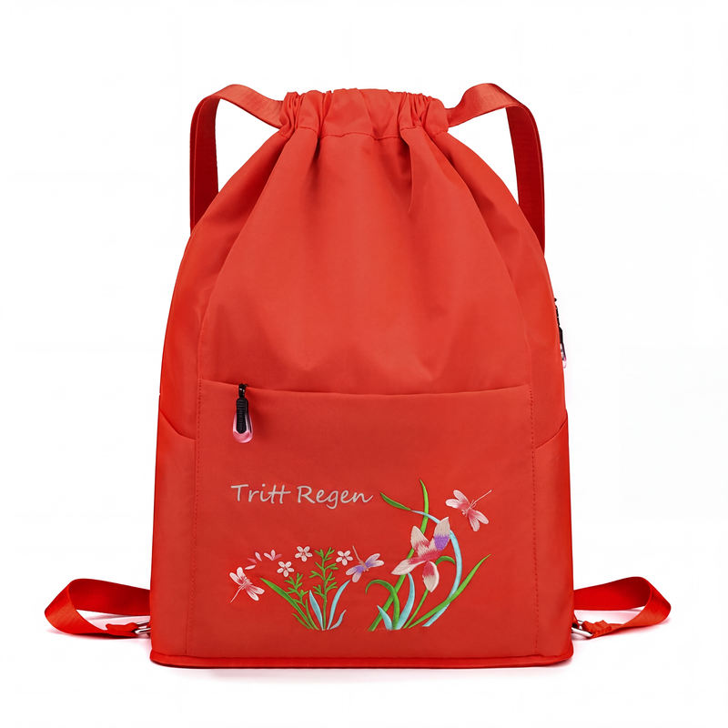 Vintage-Faltbarer Kordelzug-Rucksack für Damen