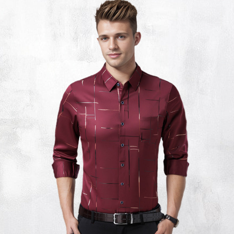 👔 50 % RABATT – Leichtes bügelfreies Herrenhemd | Eleganter Look trifft auf mühelosen Komfort ✨