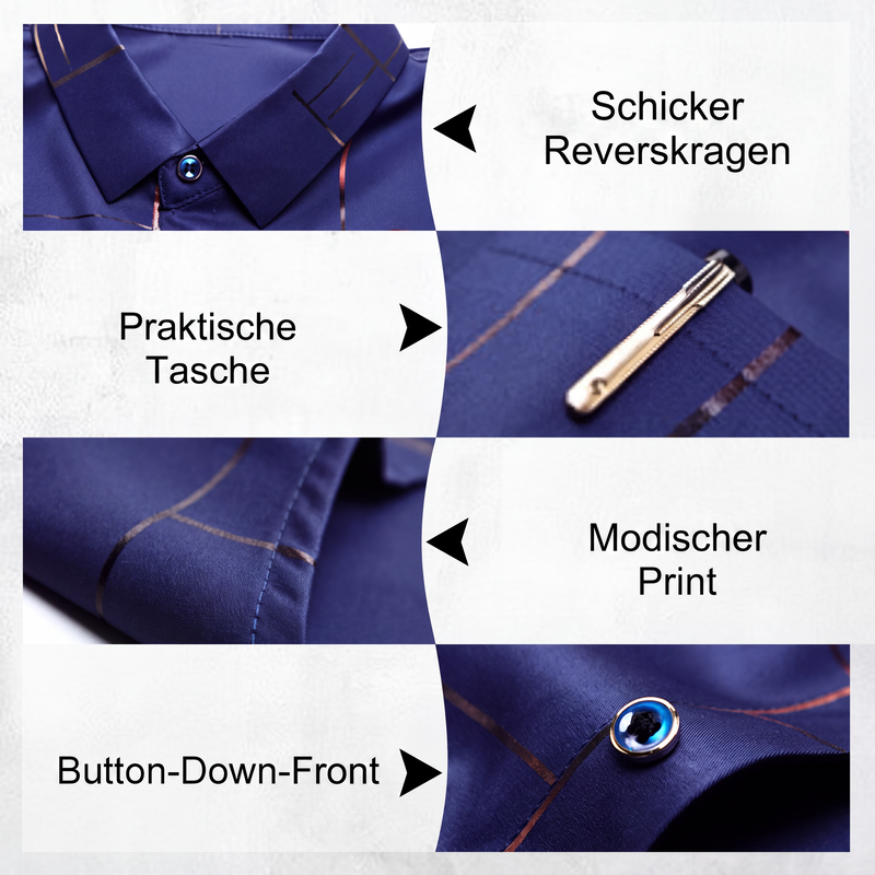 👔 50 % RABATT – Leichtes bügelfreies Herrenhemd | Eleganter Look trifft auf mühelosen Komfort ✨