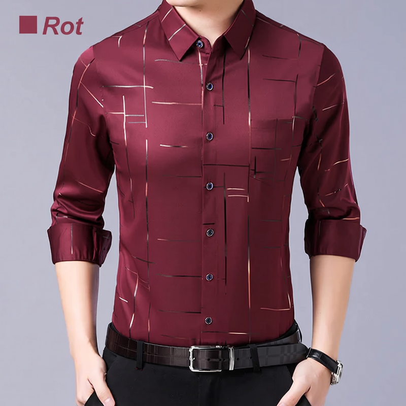 👔 50 % RABATT – Leichtes bügelfreies Herrenhemd | Eleganter Look trifft auf mühelosen Komfort ✨