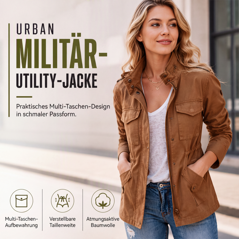 Damen Utility-Jacke mit Taschen