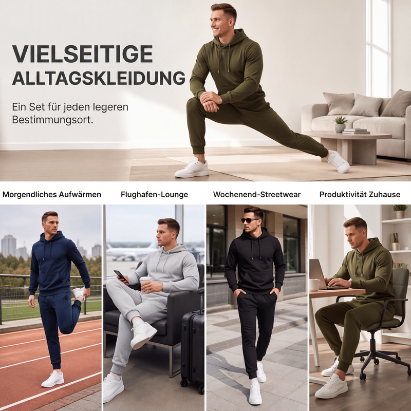 Herren-Casual-Set mit Grafikprint: Kapuzenpullover und Jogginghose