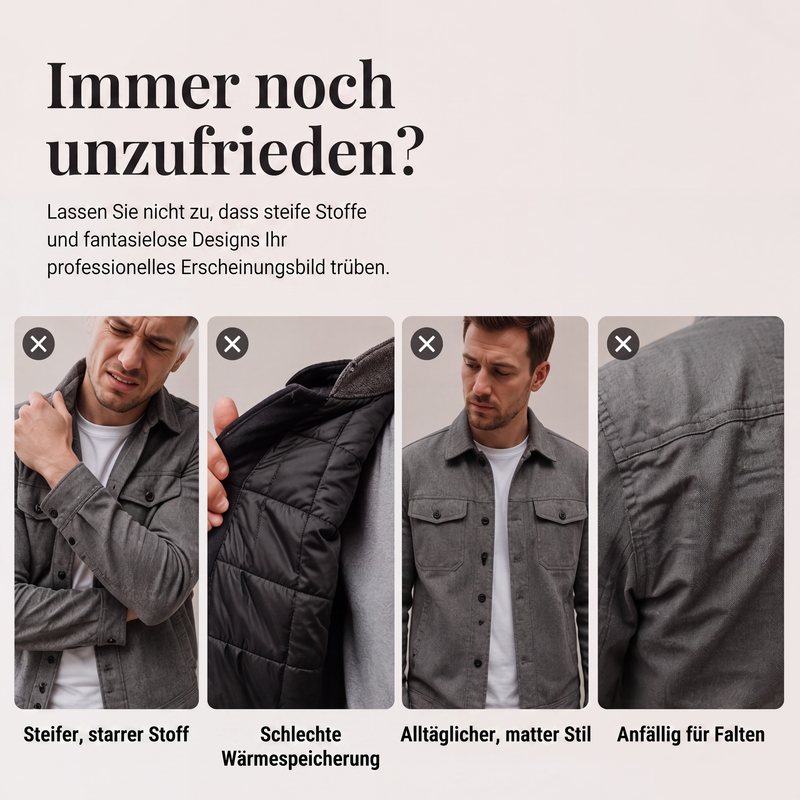 Herren-Karierte Jacke aus Kunstwildleder
