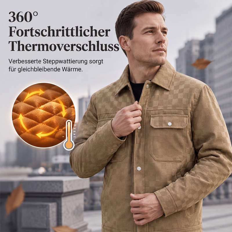 Herren-Karierte Jacke aus Kunstwildleder