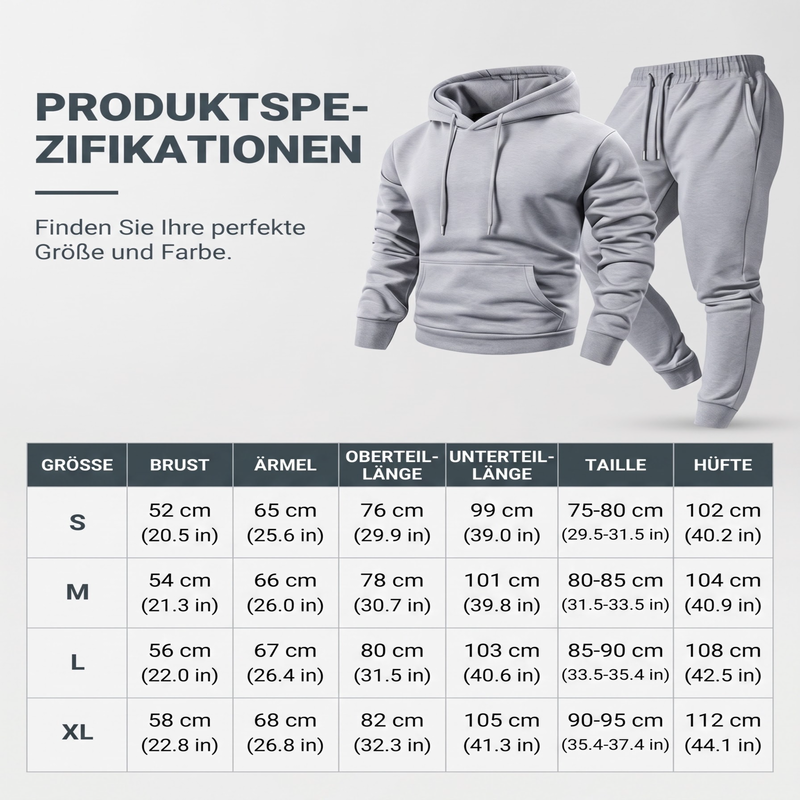 Herren-Casual-Set mit Grafikprint: Kapuzenpullover und Jogginghose