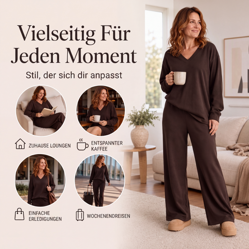 📢📢50%Rabatt!!!🎉✨Schulterfreies Sweatshirt- und Hose-Set für Damen