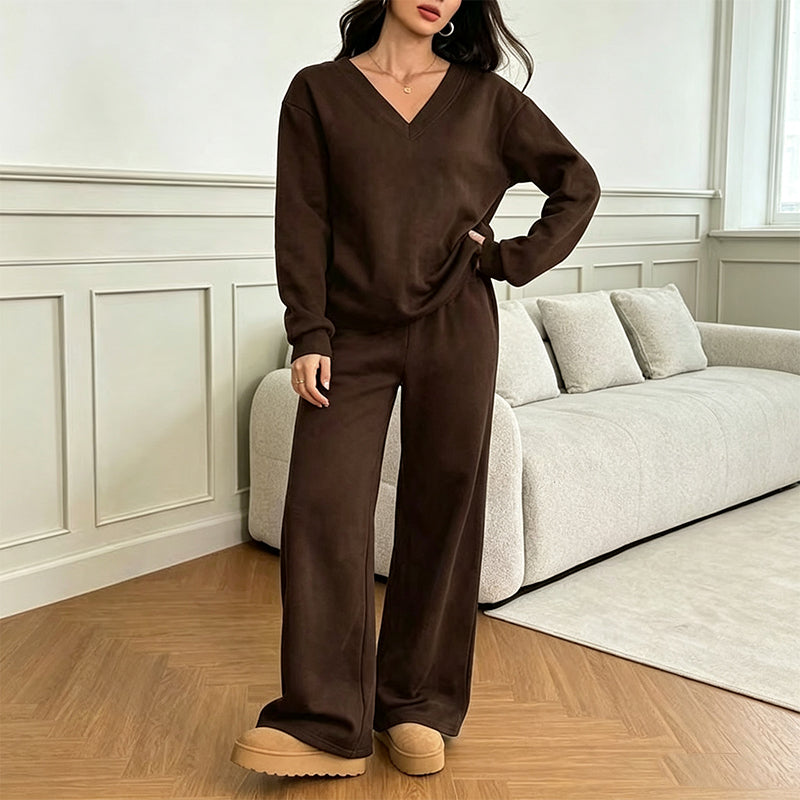 📢📢50%Rabatt!!!🎉✨Schulterfreies Sweatshirt- und Hose-Set für Damen