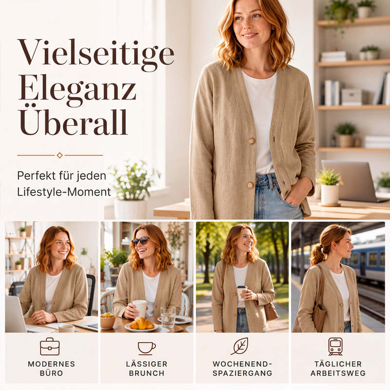 📢📢50%Rabatt!!!🎉✨Lässige, atmungsaktive Damen-Strickjacke mit V-Ausschnitt