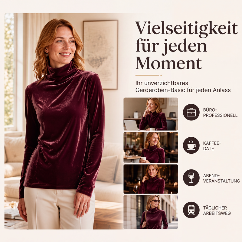 📢📢50%Rabatt!!!🎉✨Weites Langarm-Oberteil mit Rollkragen für Damen
