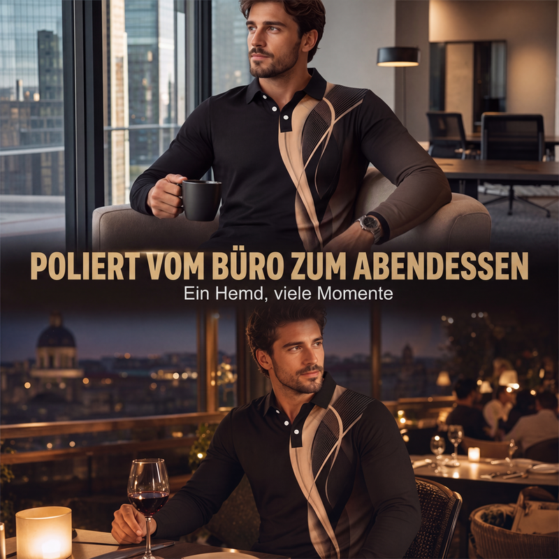 Herren Freizeit Langarmhemd