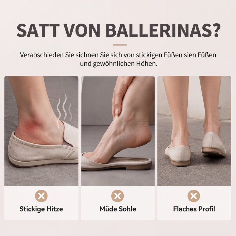 Atmungsaktive Damen-Slipper mit verstecktem Absatz