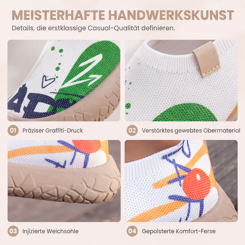 Atmungsaktive Damen-Slipper mit verstecktem Absatz