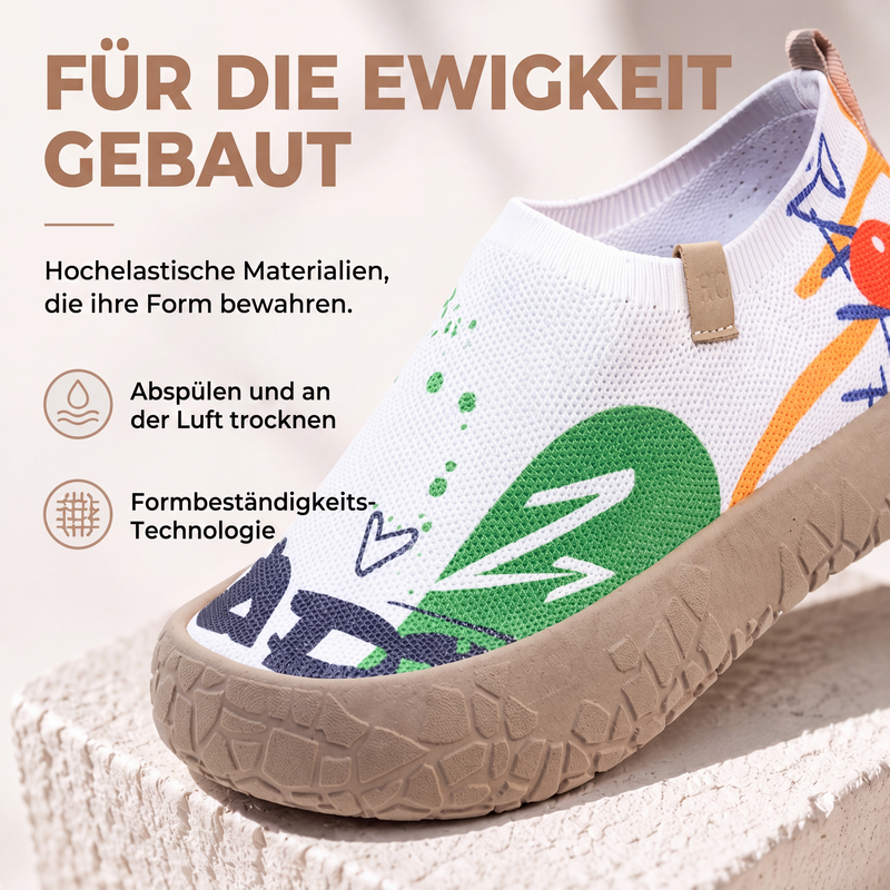 Atmungsaktive Damen-Slipper mit verstecktem Absatz