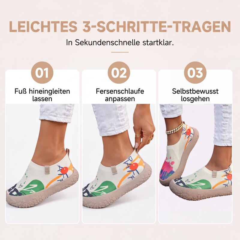 Atmungsaktive Damen-Slipper mit verstecktem Absatz