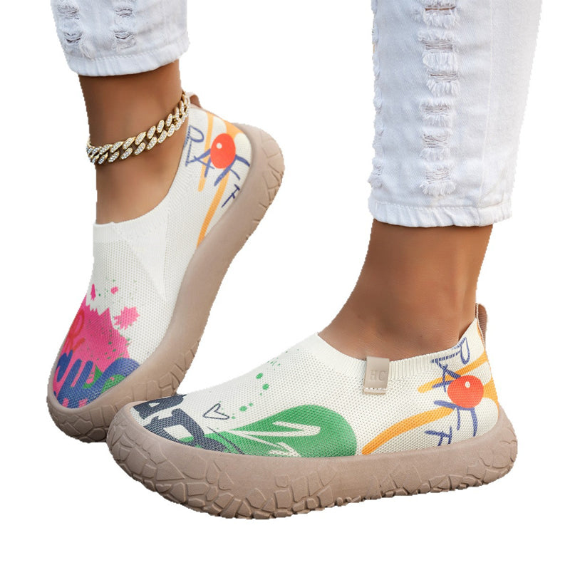 Atmungsaktive Damen-Slipper mit verstecktem Absatz