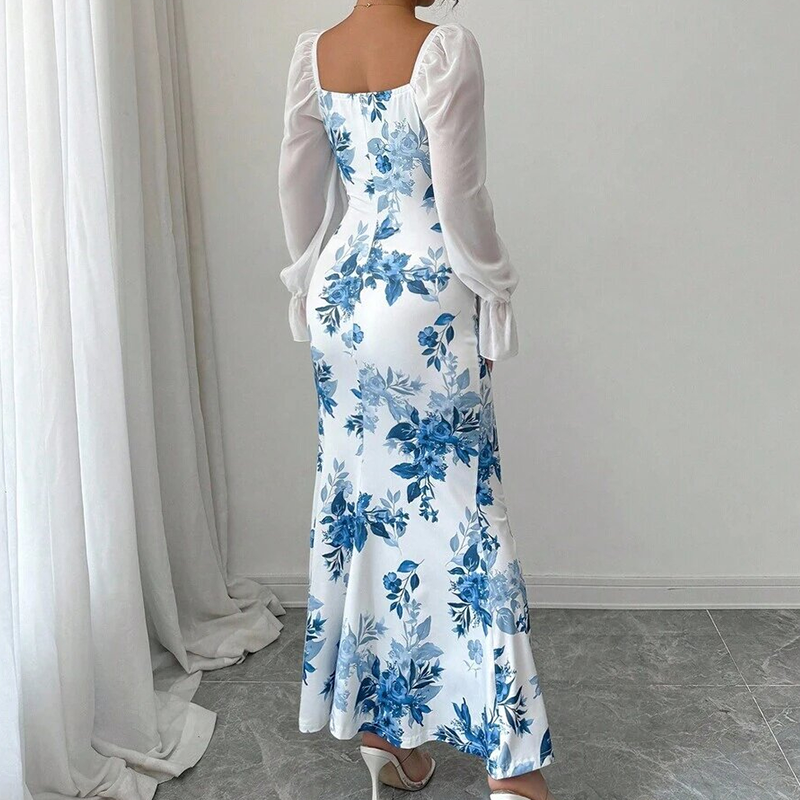 Elegantes geblümtes ausgestelltes Kleid für Damen