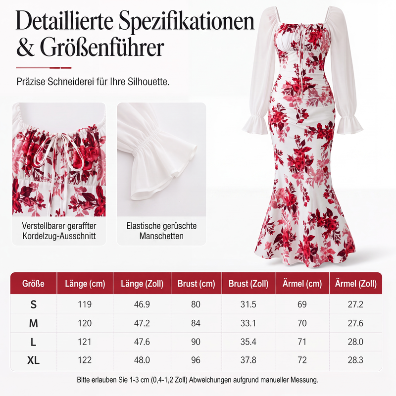 Elegantes geblümtes ausgestelltes Kleid für Damen