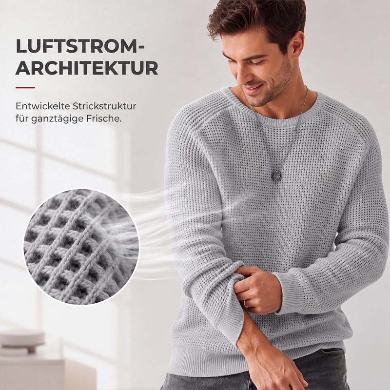 Moderner Waffelstrickpullover für Herren