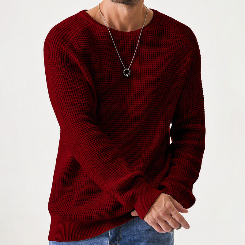 Moderner Waffelstrickpullover für Herren