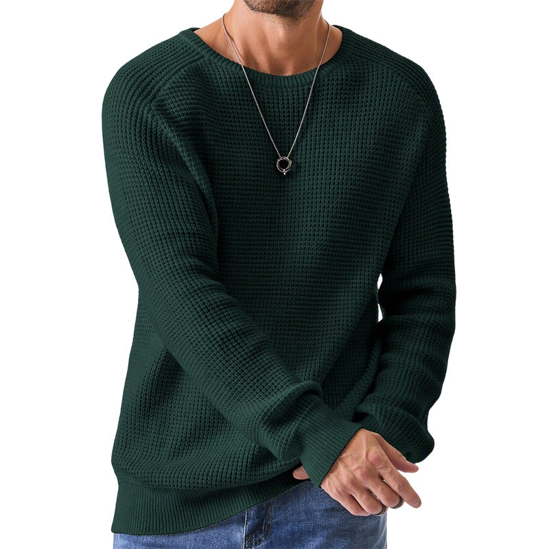 Moderner Waffelstrickpullover für Herren