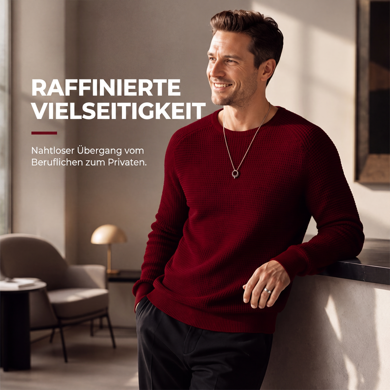 Moderner Waffelstrickpullover für Herren