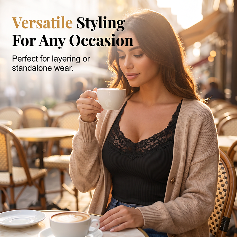 ⏰🍂Herbst Frühbucher-Sale – Damen Große Größen Spitzen Slim Fit Trägertop