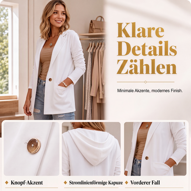 🧥 60 % RABATT | Elegant, lässig & vielseitig – Damen Blazer mit klassischem Reverskragen