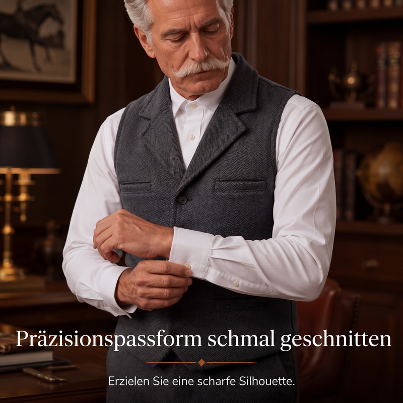 📢📢50%Rabatt!!!🎉✨Herren-Weste im Vintage-Stil mit Revers und Fischgrätmuster aus Tweed