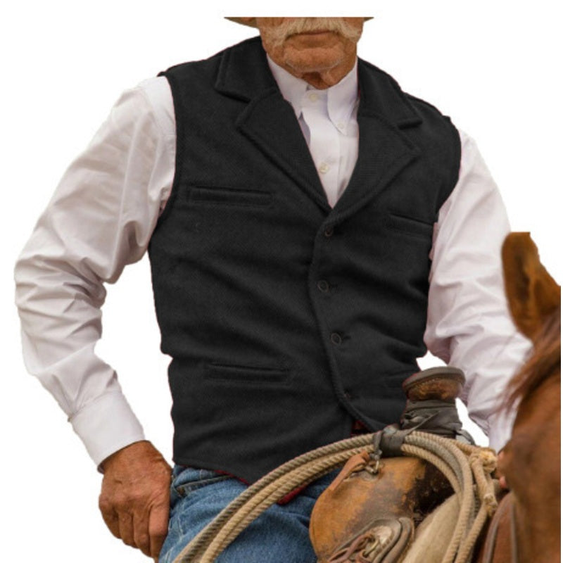 📢📢50%Rabatt!!!🎉✨Herren-Weste im Vintage-Stil mit Revers und Fischgrätmuster aus Tweed