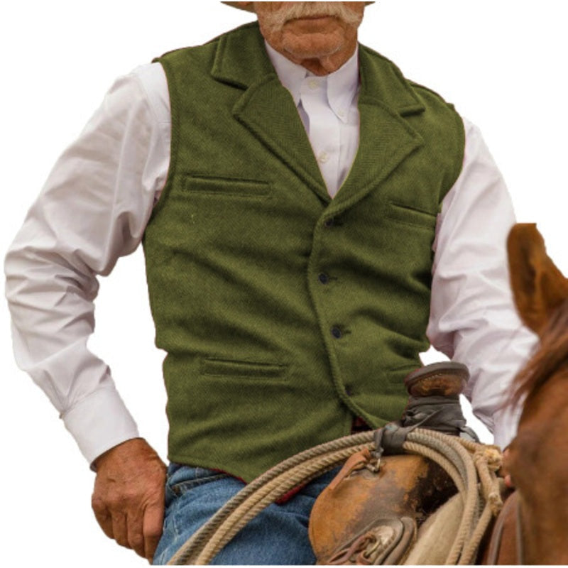 📢📢50%Rabatt!!!🎉✨Herren-Weste im Vintage-Stil mit Revers und Fischgrätmuster aus Tweed