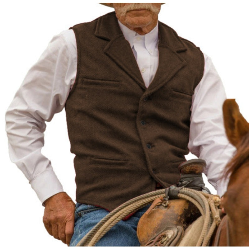📢📢50%Rabatt!!!🎉✨Herren-Weste im Vintage-Stil mit Revers und Fischgrätmuster aus Tweed