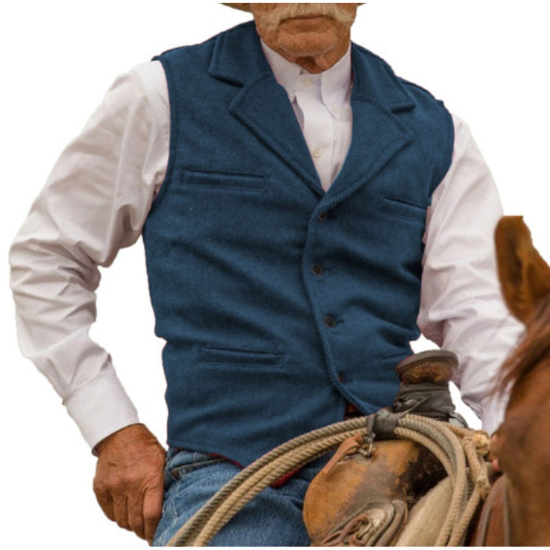 📢📢50%Rabatt!!!🎉✨Herren-Weste im Vintage-Stil mit Revers und Fischgrätmuster aus Tweed