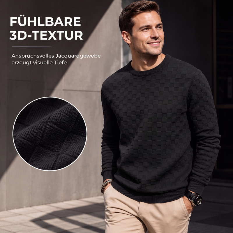 🌟 Der Look, den alle suchen – bei uns 50% günstiger! Herren-Crewneck-Sweatshirt mit Schachbrettmuster