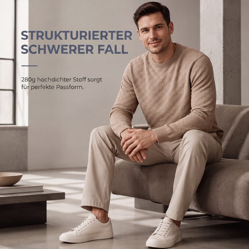 🌟 Der Look, den alle suchen – bei uns 50% günstiger! Herren-Crewneck-Sweatshirt mit Schachbrettmuster