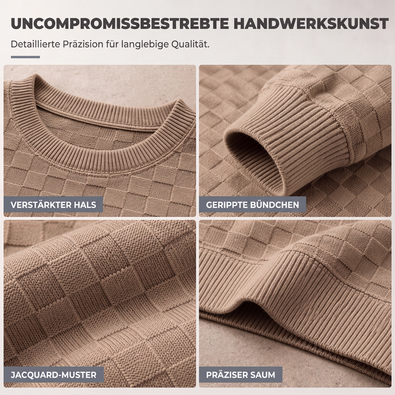 🌟 Der Look, den alle suchen – bei uns 50% günstiger! Herren-Crewneck-Sweatshirt mit Schachbrettmuster