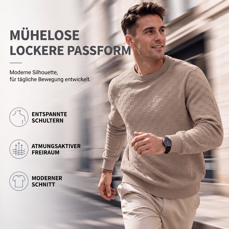 🌟 Der Look, den alle suchen – bei uns 50% günstiger! Herren-Crewneck-Sweatshirt mit Schachbrettmuster