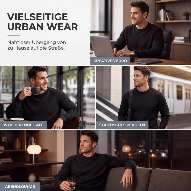 🌟 Der Look, den alle suchen – bei uns 50% günstiger! Herren-Crewneck-Sweatshirt mit Schachbrettmuster