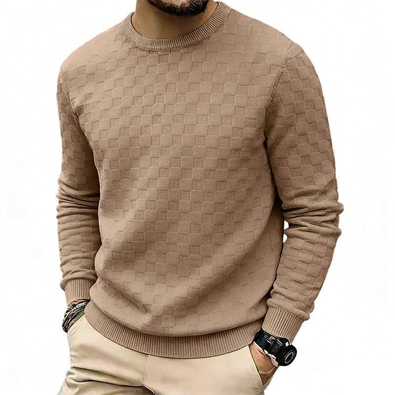 🌟 Der Look, den alle suchen – bei uns 50% günstiger! Herren-Crewneck-Sweatshirt mit Schachbrettmuster