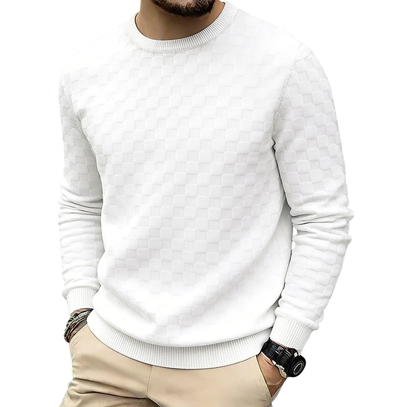 🌟 Der Look, den alle suchen – bei uns 50% günstiger! Herren-Crewneck-Sweatshirt mit Schachbrettmuster