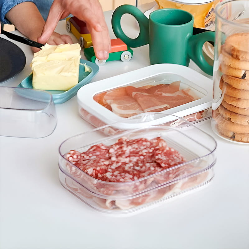 🥗 🧊 Stapelbare Frischhaltedose mit Deckel für Kühlschrank und Gefrierfach