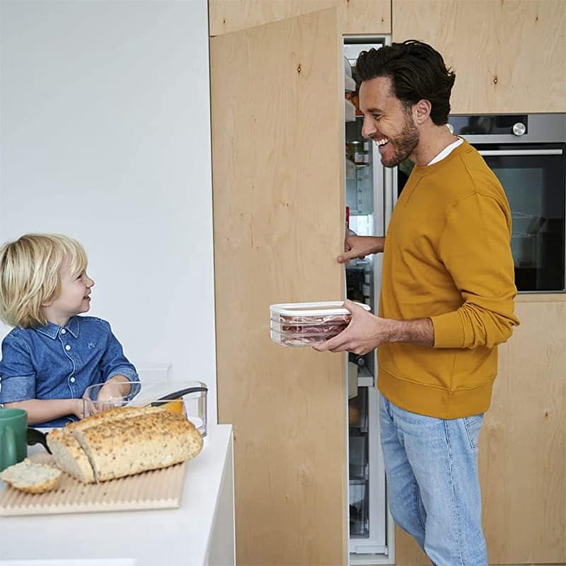 🥗 🧊 Stapelbare Frischhaltedose mit Deckel für Kühlschrank und Gefrierfach