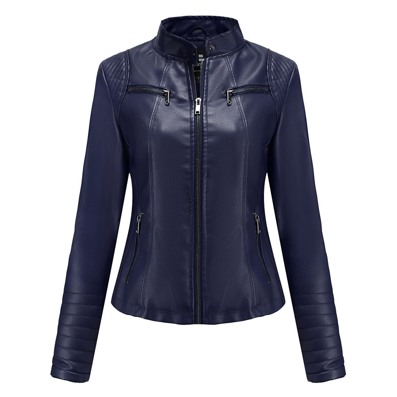🧥 50 % RABATT | Markanter Moto-Look für jeden Tag – Damen Kunstlederjacke mit Reißverschluss