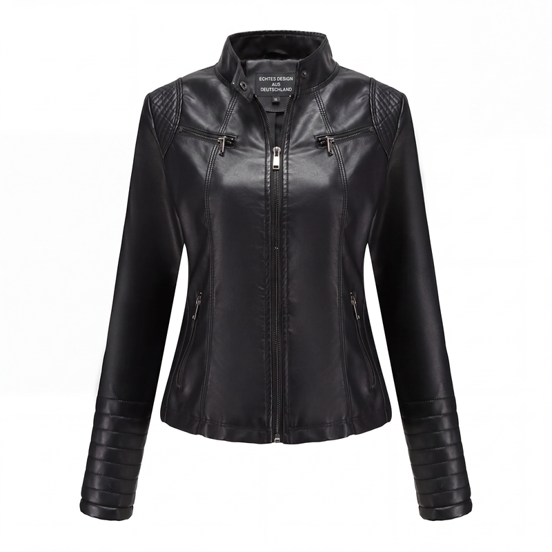 🧥 50 % RABATT | Markanter Moto-Look für jeden Tag – Damen Kunstlederjacke mit Reißverschluss