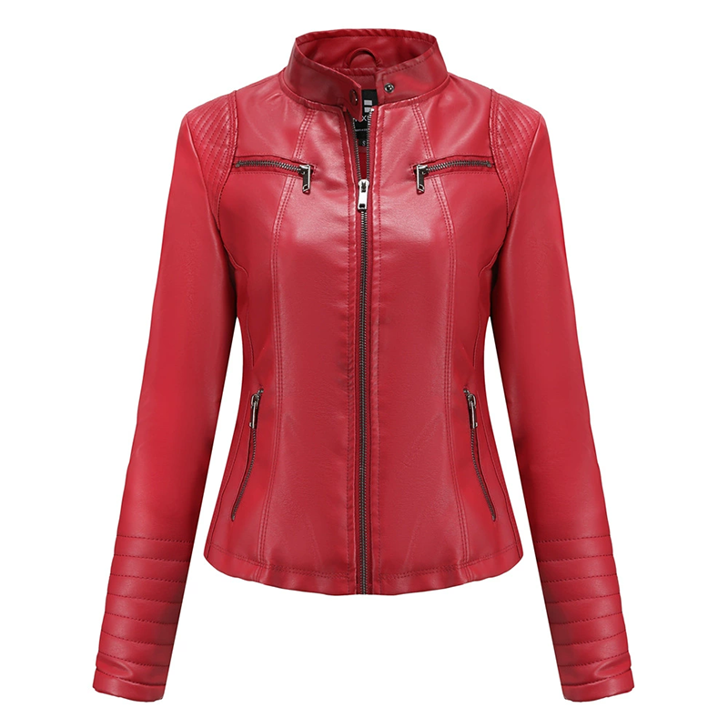 🧥 50 % RABATT | Markanter Moto-Look für jeden Tag – Damen Kunstlederjacke mit Reißverschluss