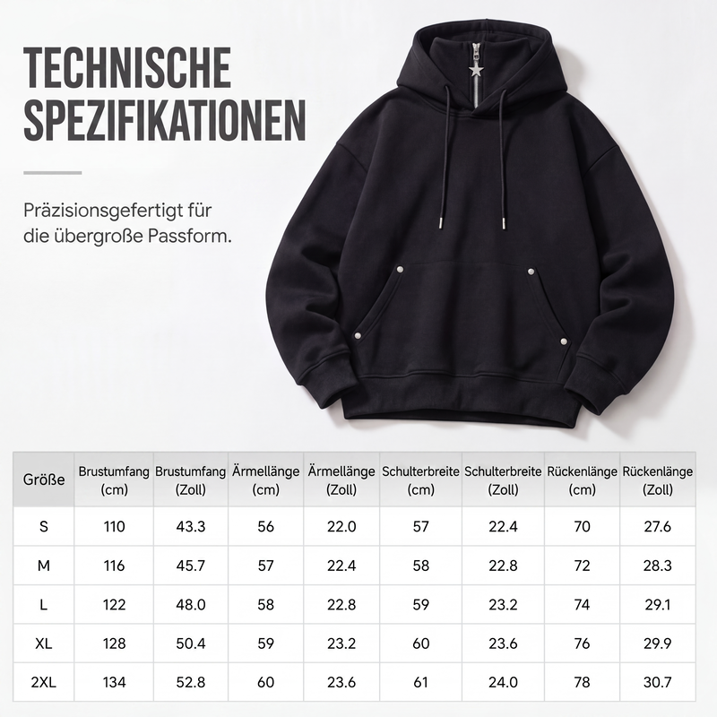 👕 50 % RABATT | Mehr Schutz an kühlen Tagen – Herren Hoodie mit hohem Kragen & lockerer Passform
