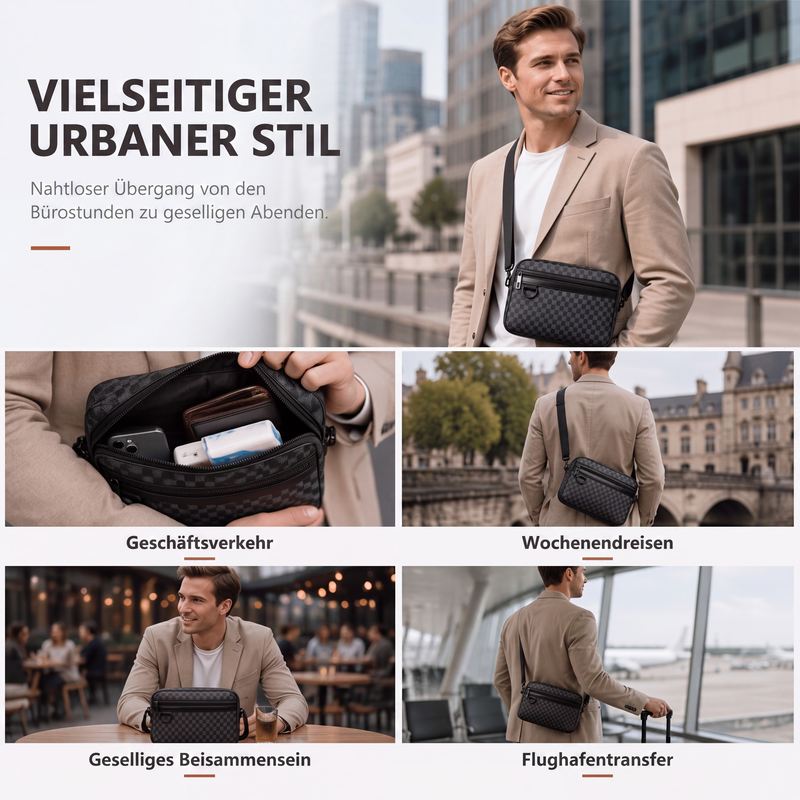 👜 50 % RABATT | Schluss mit vollen Hosentaschen – Herren Crossbody Bag im modernen PU-Leder-Look