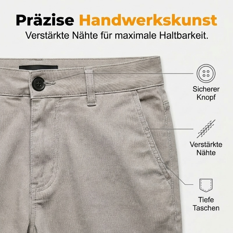 👖 50 % RABATT | Schluss mit steifen Alltagshosen – Moderne Herren Stretch-Hose mit schmalem Bein