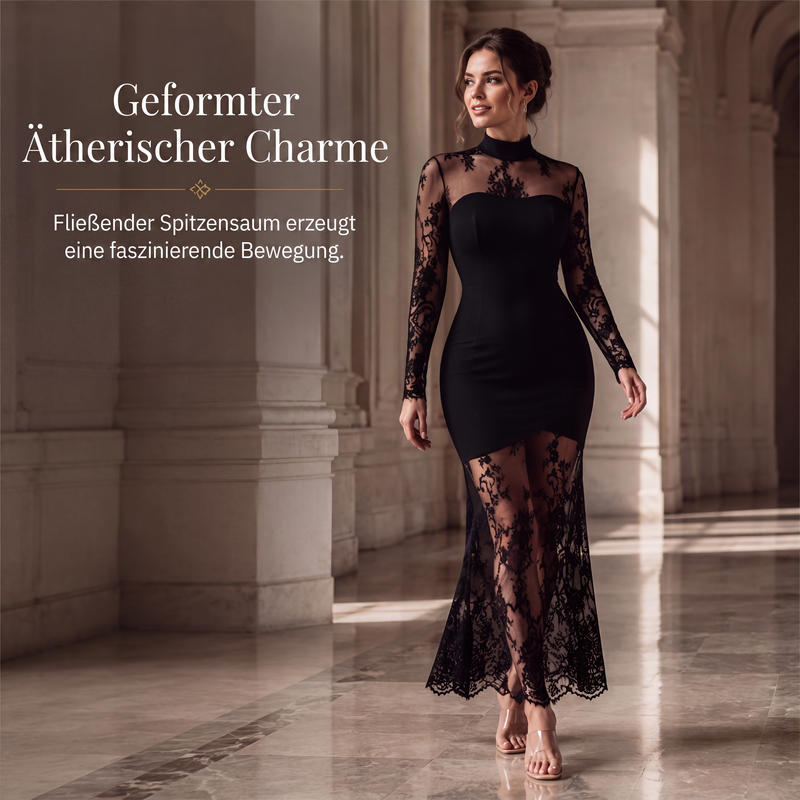 👗 50 % RABATT | Schluss mit langweiligen Abendlooks – Elegantes Damen Maxi-Kleid mit floralen Spitzendetails