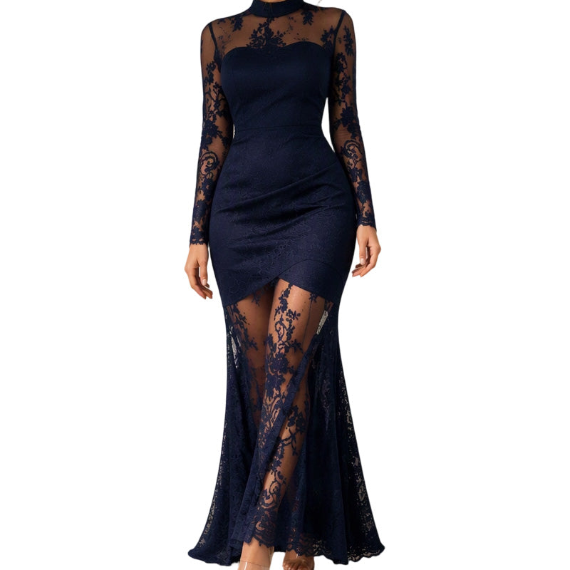 👗 50 % RABATT | Schluss mit langweiligen Abendlooks – Elegantes Damen Maxi-Kleid mit floralen Spitzendetails