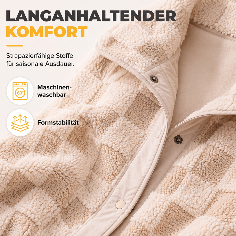 🚀 Neu eingetroffen – 50% Probierpreis! Plüschjacke mit Karomuster und Druckknöpfen für Damen